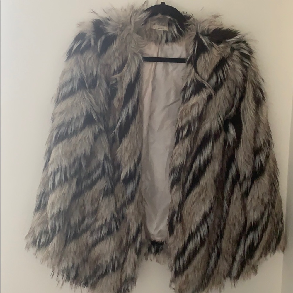 Multi colored fur jacket
